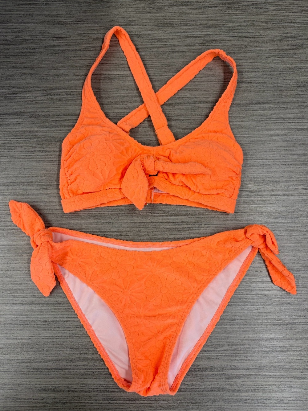 Coral Flower Terry Bikini Set